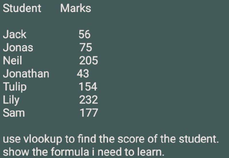 Student Marks Jack Jonas Neil Jonathan Tulip Lily