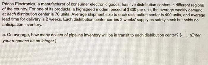 Prince Electronics, a manufacturer of consumer