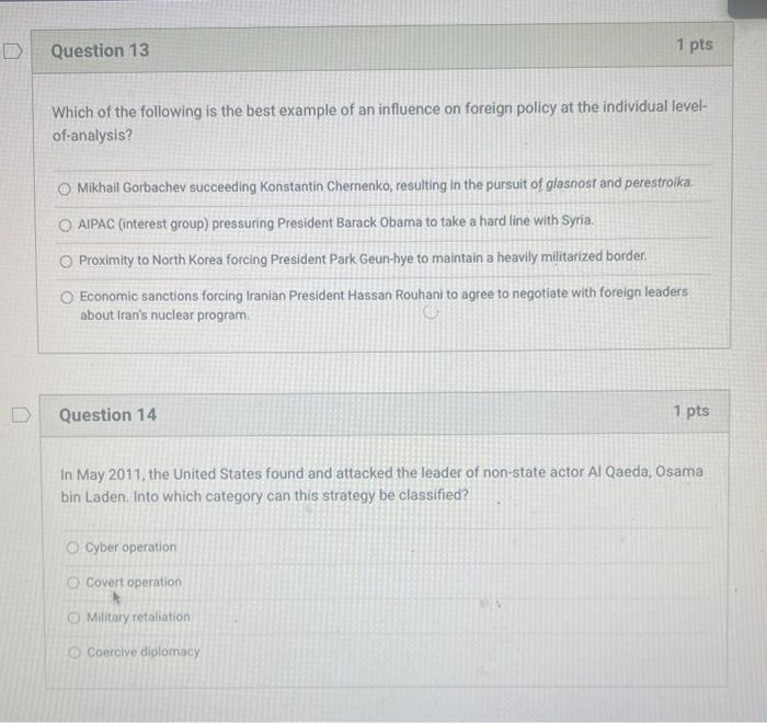 Question 11 1 pts Which of the following is not