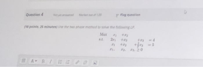 Question 4 Metre d ered to Flag question (18