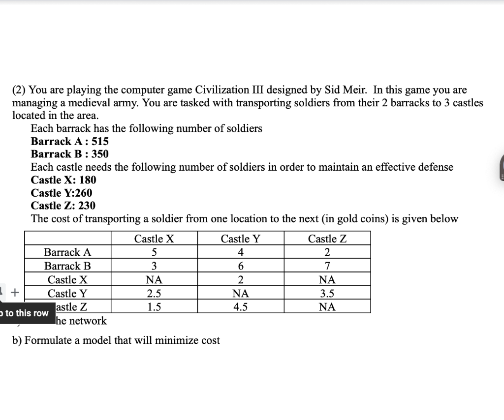 (2) You are playing the computer game