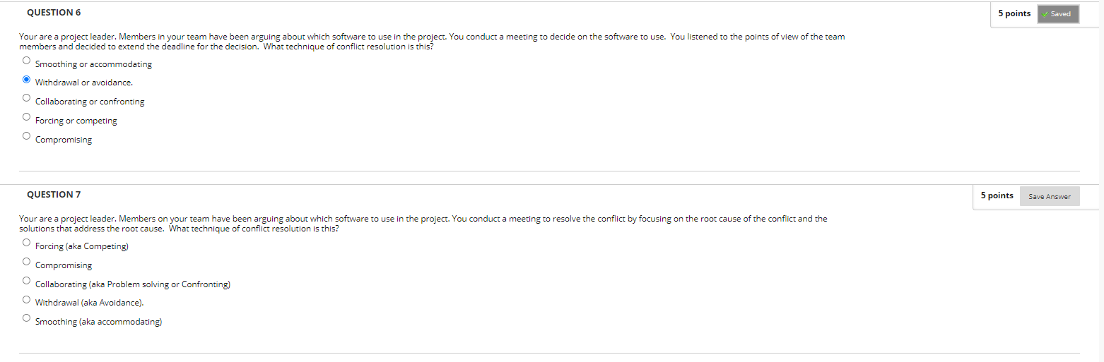 QUESTION 6 5 points Saved Your are a project