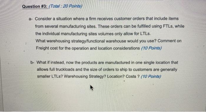 This is a supply chain management question