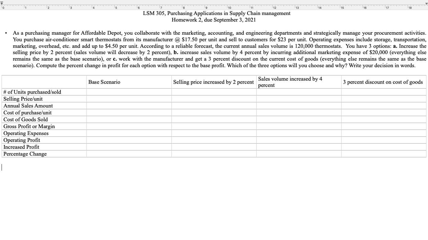 PLEASE SHOW WORK 0 18 LSM 305, Purchasing