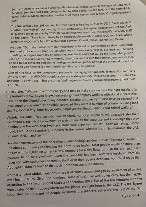 from the case study find the (future opjective ,