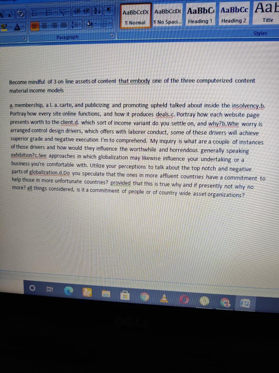 . 1 Normal I No Spaci... Heading 1 Heading 2