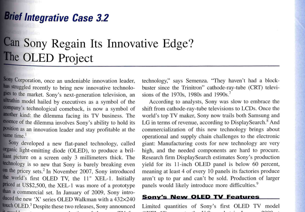 on that case: 1. What is Sony's strategy for