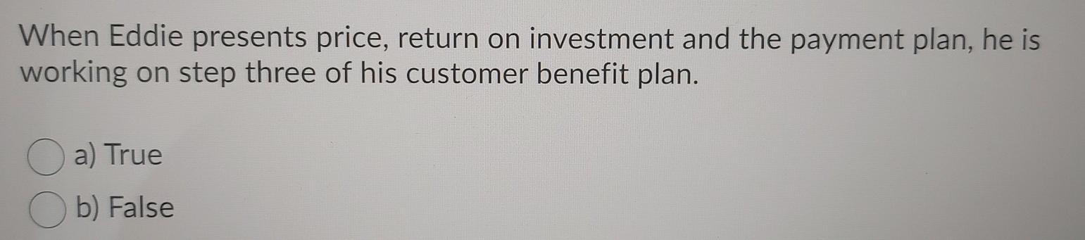25 When Eddie presents price, return on