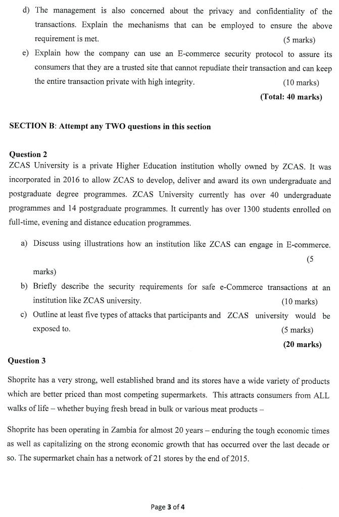 d) The management is also concerned about the