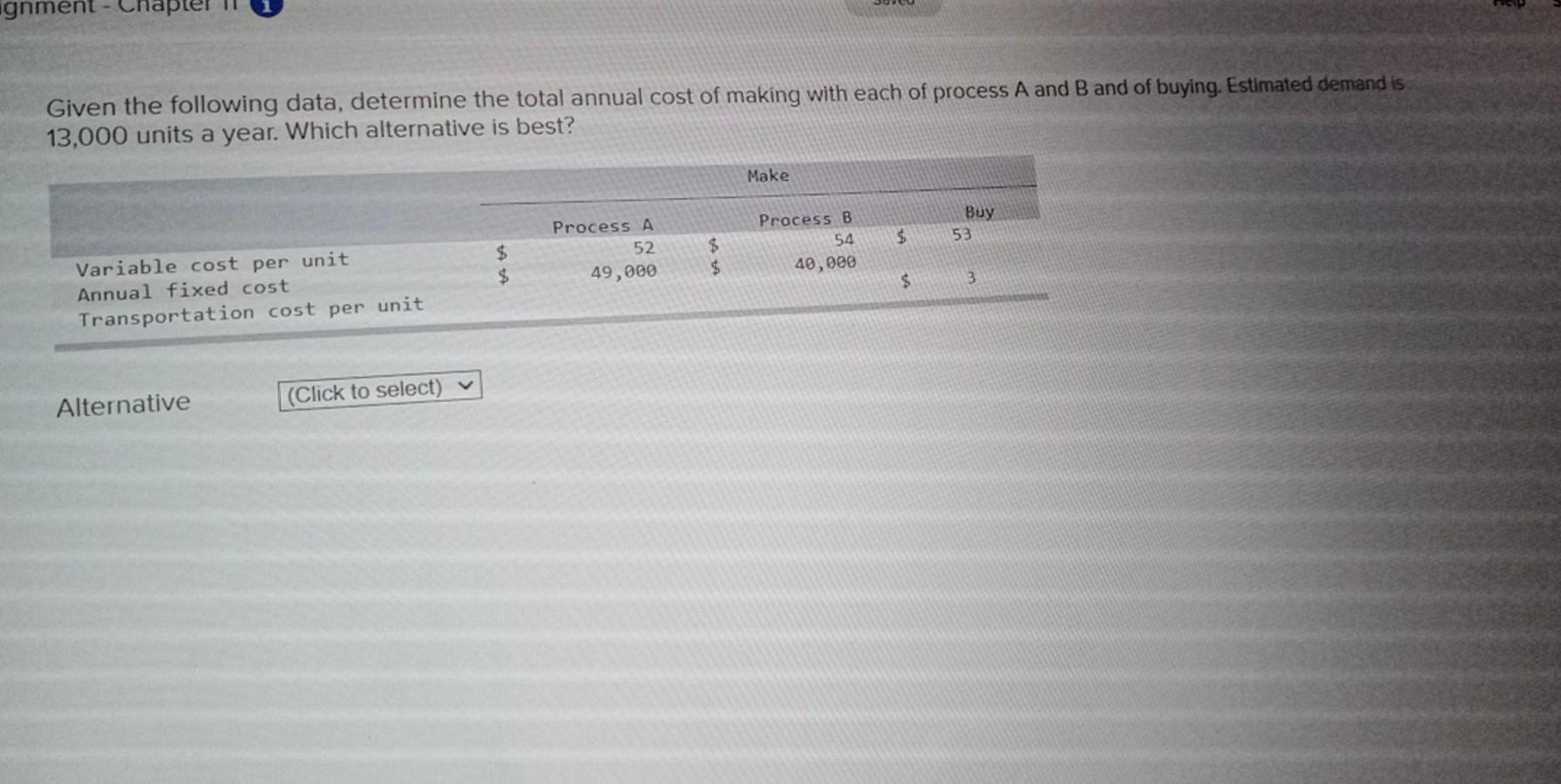 Given the following data, determine the total