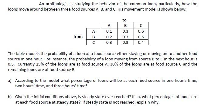 Use LINGO to solve. An ornithologist is studying