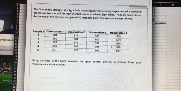 M 2 3 4 The Operations Manager at a light bulb