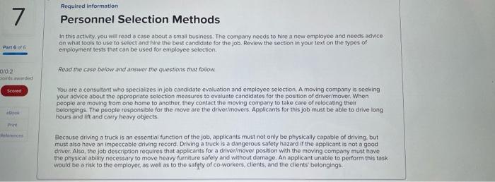 Personnel Selection Methods In this activity you