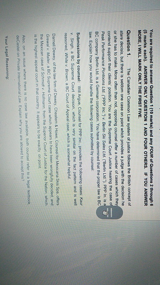 1 You are required to answer Question 1 (10