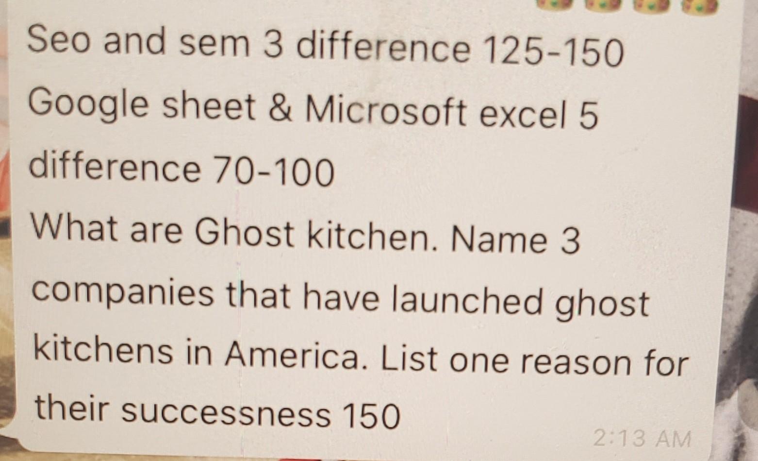 plz answer this Seo and sem 3 difference 125-150