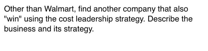 Other than Walmart, find another company that