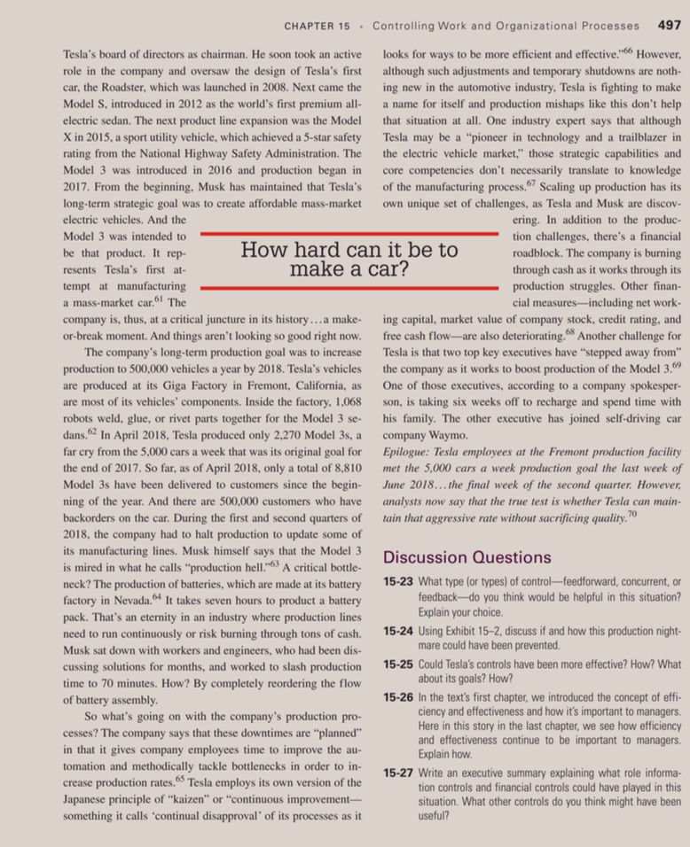 . CHAPTER 15 Controlling Work and Organizational