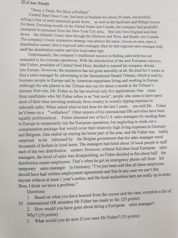 II.Case Study "Boss, I Think We Have a Problem"