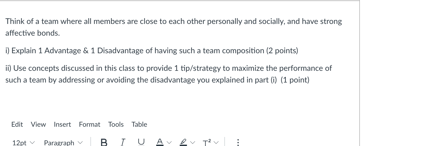 Think of a team where all members are close to