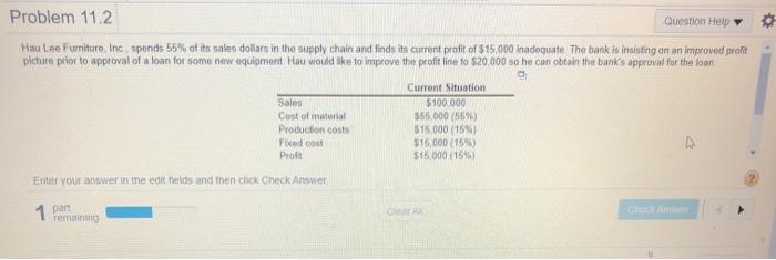 Problem 112 Question Help Hau Lee Furniture Ind