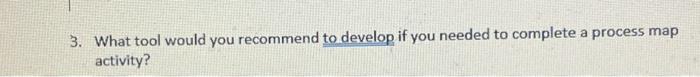 3. What tool would you recommend to develop if