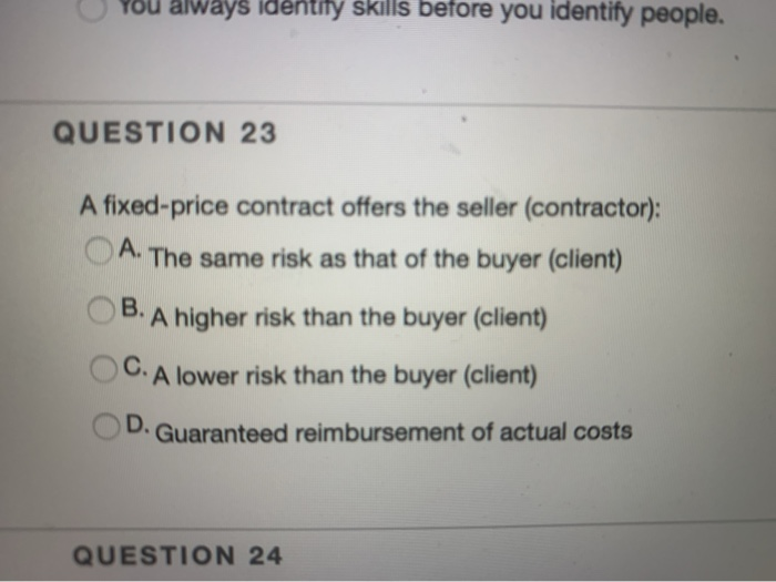 You always identity skills before you identify