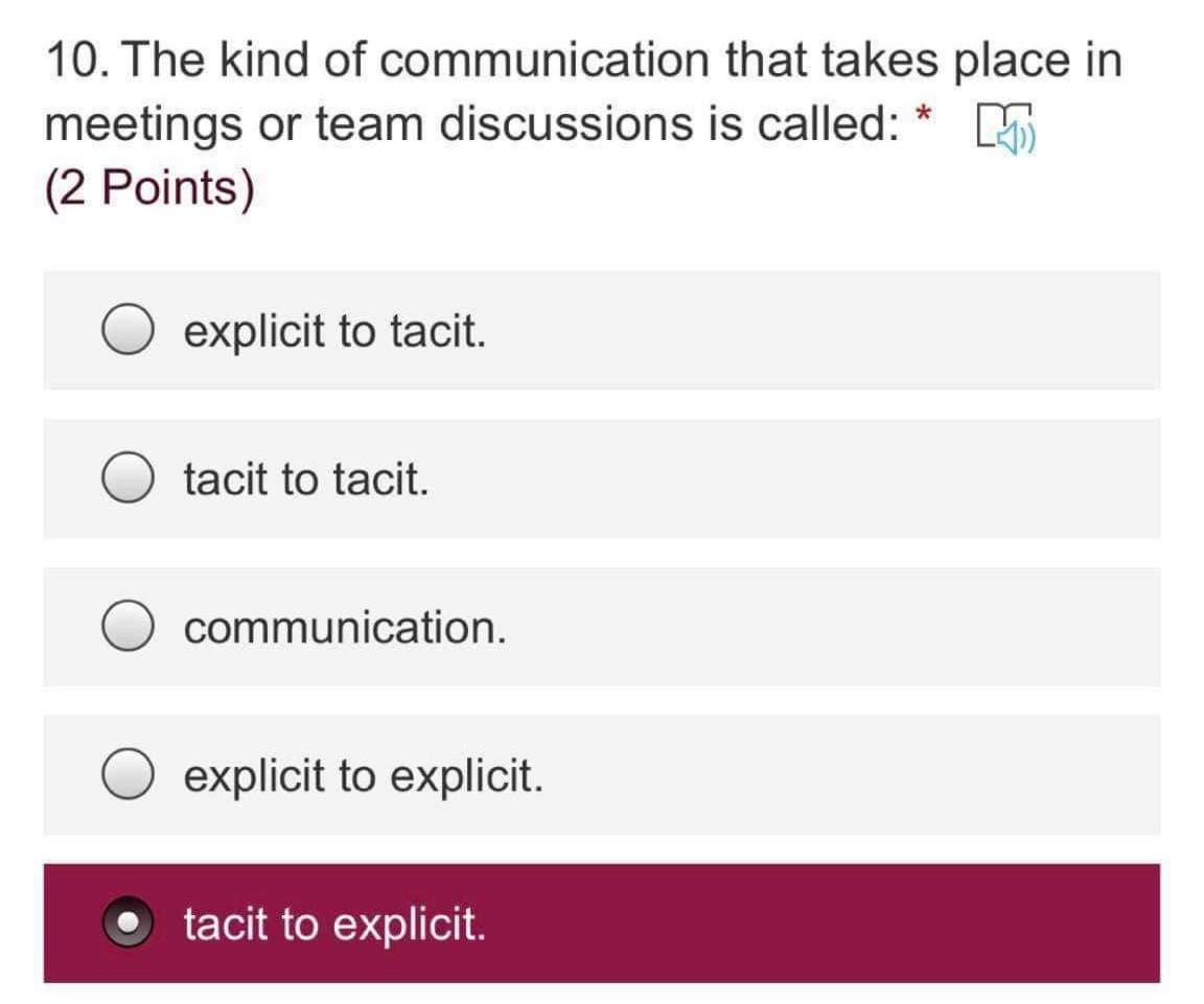 13. Knowledge management is: * (1 Point) the