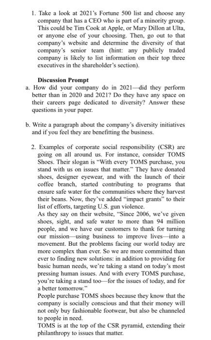 1. Take a look at 2021's Fortune 500 list and