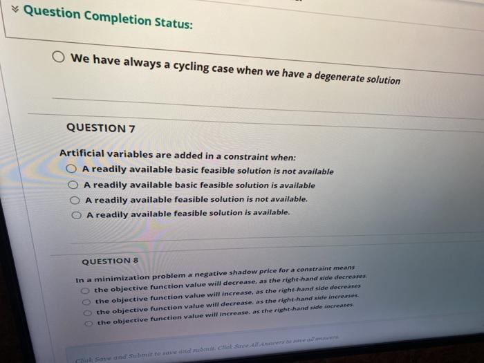 Question Completion Status: We have always a