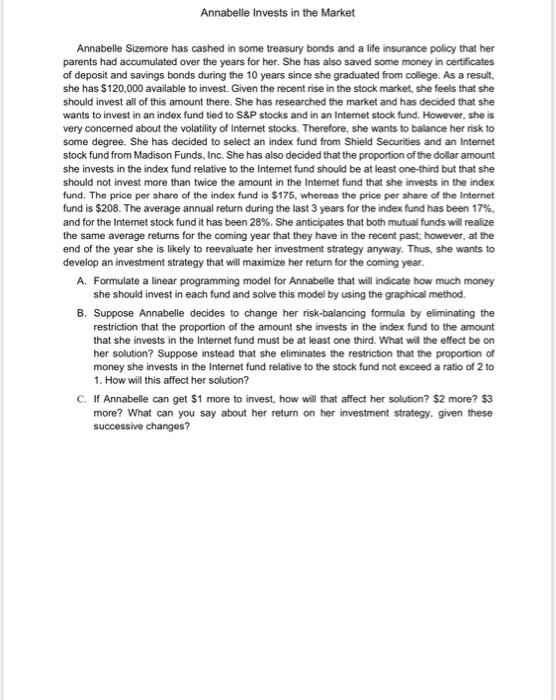 Annabelle Invests in the Market Annabelle