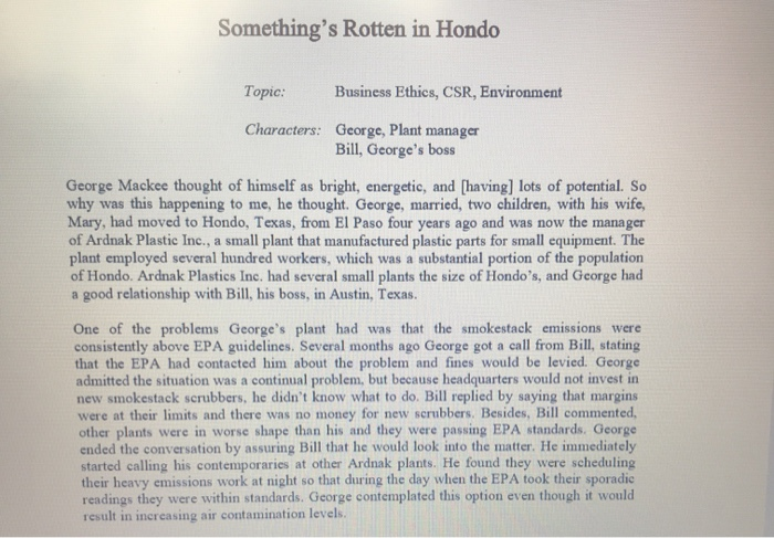 Something's Rotten in Hondo Topic: Business
