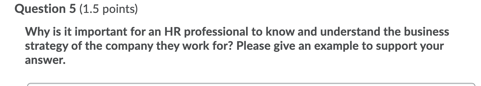 Question 5 (1.5 points) Why is it important for