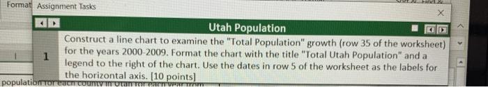 Formati Assignment Tasks X Utah Population