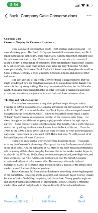 8:54 < Back Company Case Converse.docx .. Company