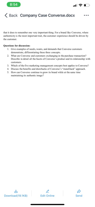 8:54 < Back Company Case Converse.docx .. Company