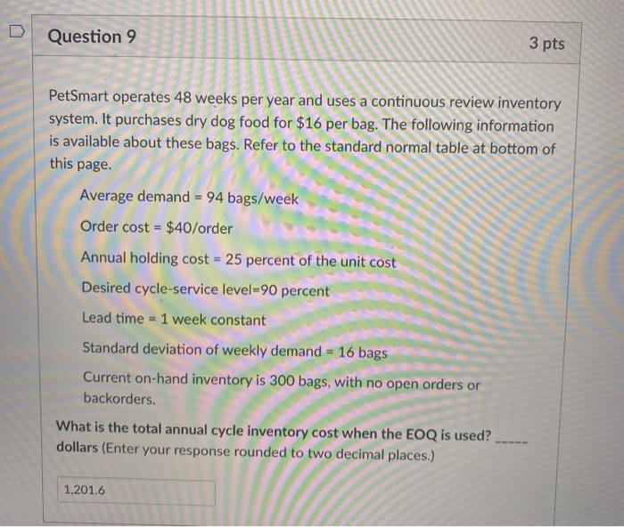 Economic order quantity (EOQ) = 2DS . ROP = 4 x
