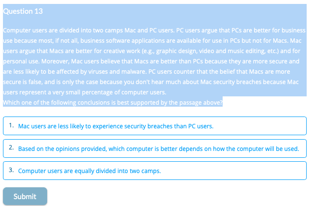 Question 13 Computer users are divided into two