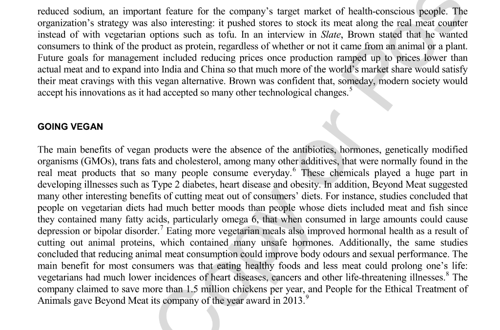 Case Questions for Beyond Meat...' 1. What
