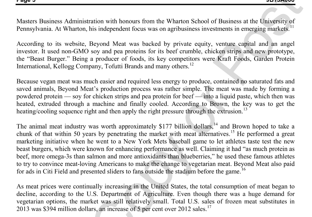 Case Questions for Beyond Meat...' 1. What