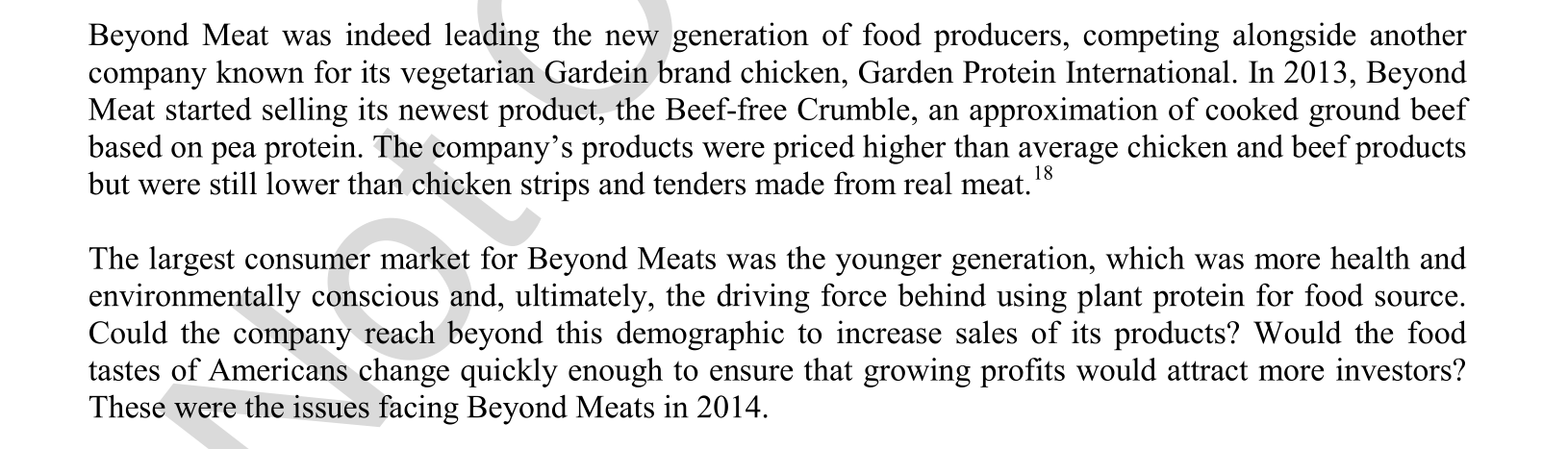 Case Questions for Beyond Meat...' 1. What