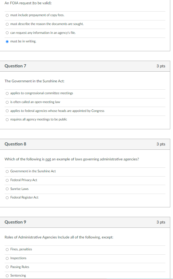 An FOIA request (to be valid): O must include