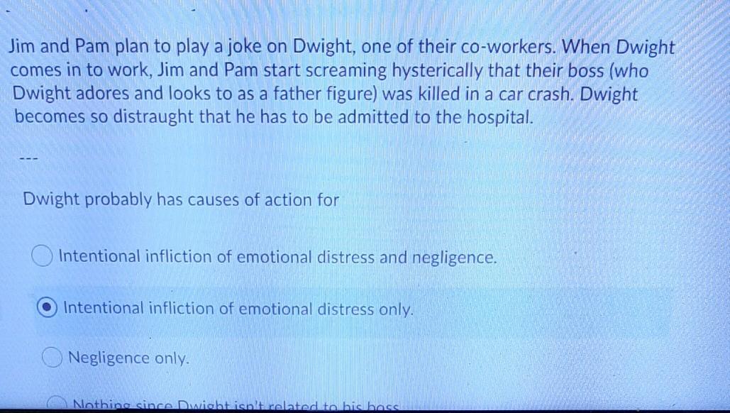 Jim and Pam plan to play a joke on Dwight, one of