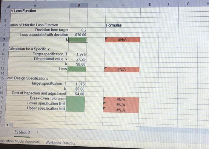 Excel Online Activity: Taguchi Cassette tapes are