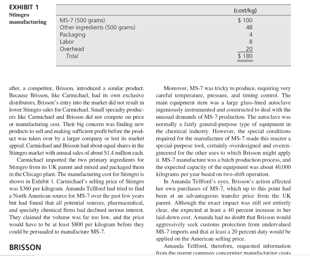 QUESTION: What is the cost structure for Stimgro