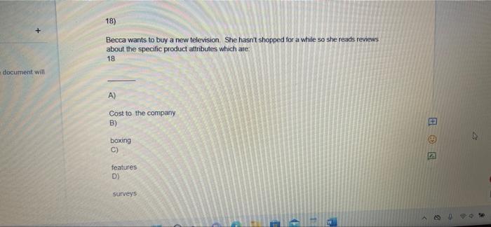 18) Becca wants to buy a new television. She