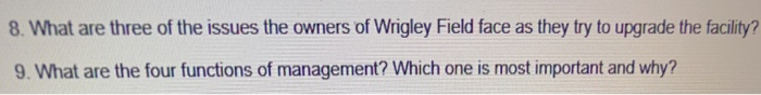 8. What are three of the issues the owners of