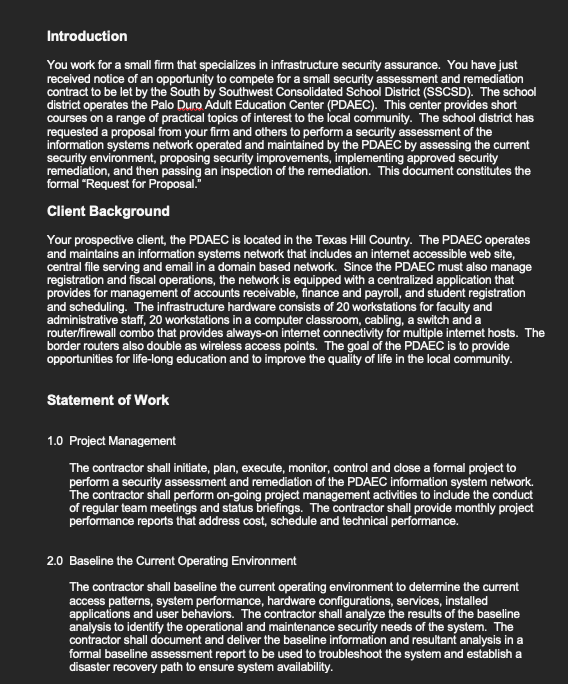 Introduction You work for a small firm that