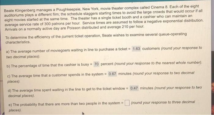 please answer par e Bes Klingenberges a Page, New