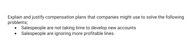 This question is under sales management Explain