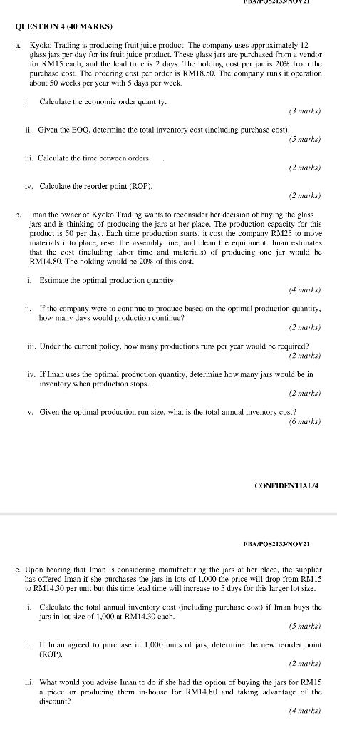 Note: need answer for c only YNOVA QUESTION 4 (40